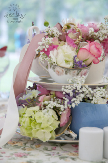 cakestand of flowers