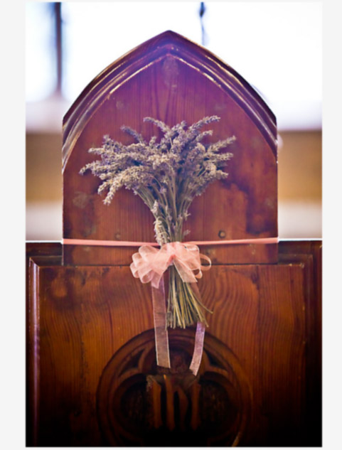 lavender pew ends